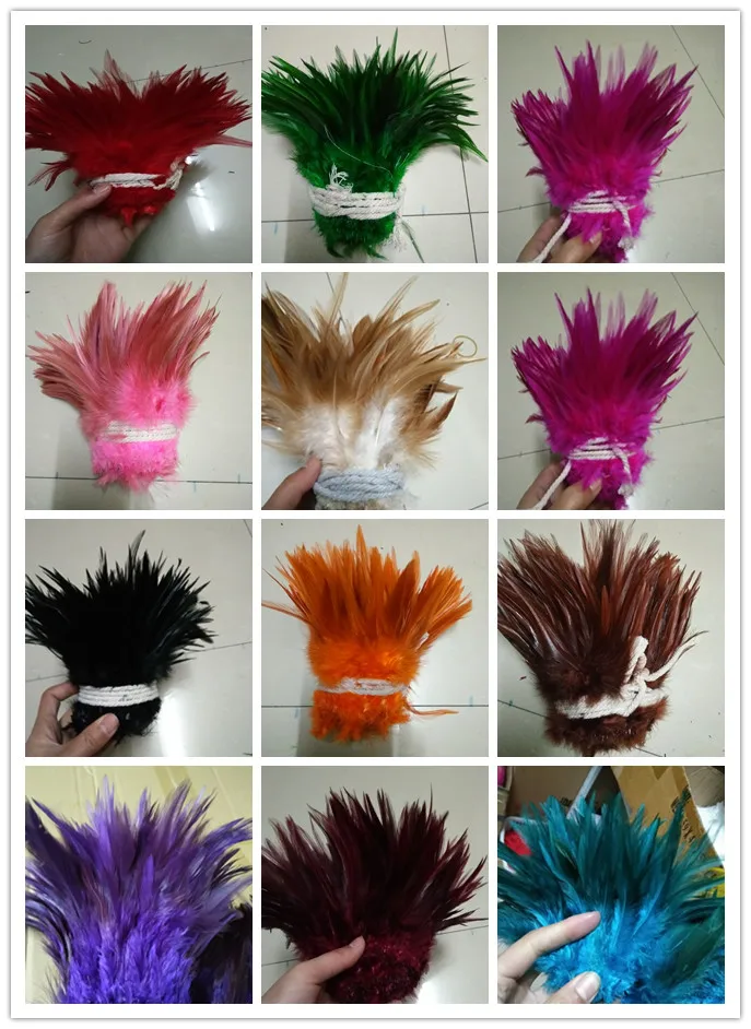 500pcs 46'/1015cm 13 Colors Pheasant Chicken Rooster Cock Feather For