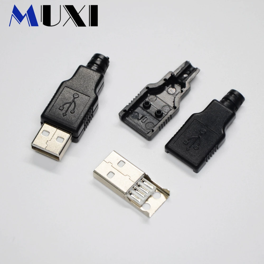 Акция! 5 шт./лот USB Coverd черный пластик с 4 контактным штекером разъем для коннектора