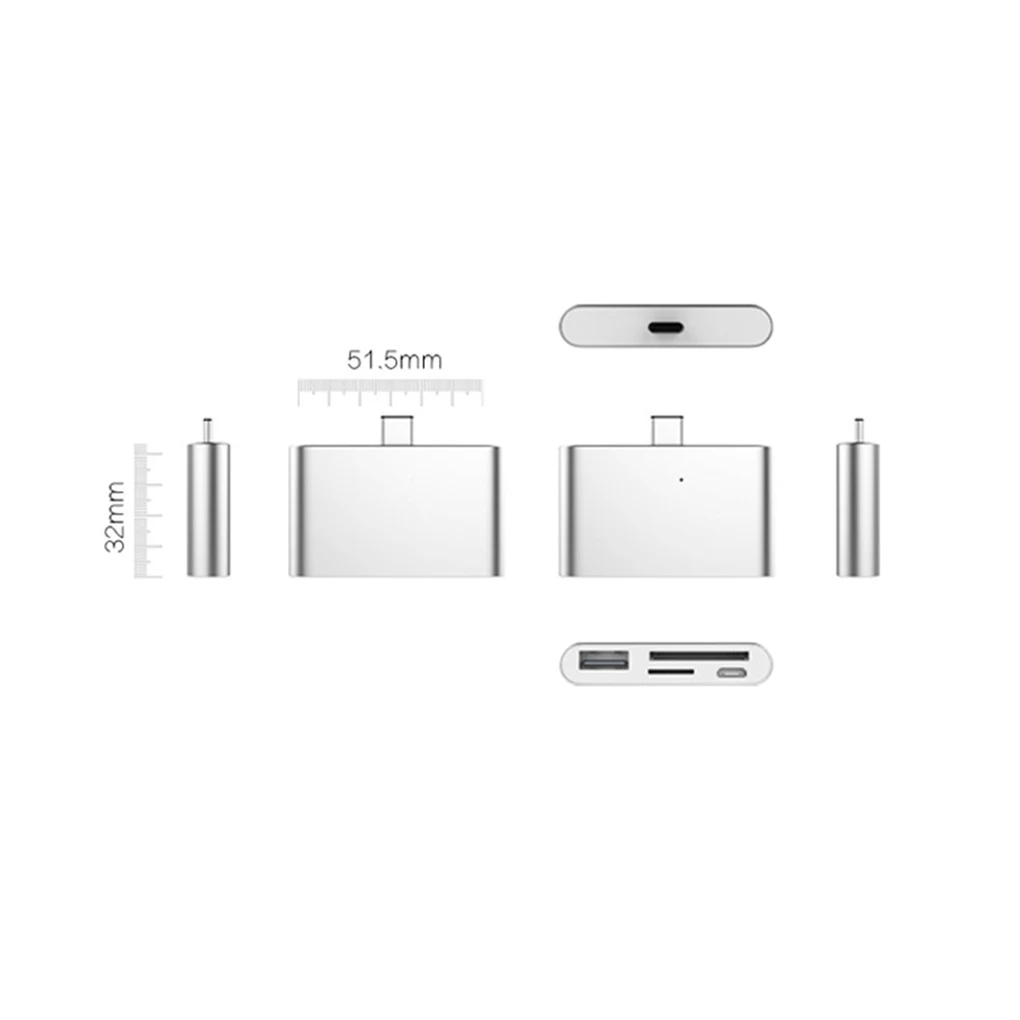 Мобильный телефон камера SD TF карта памяти u-диск алюминиевый сплав type-c порт USB 2,0 OTG концентратор-картридер