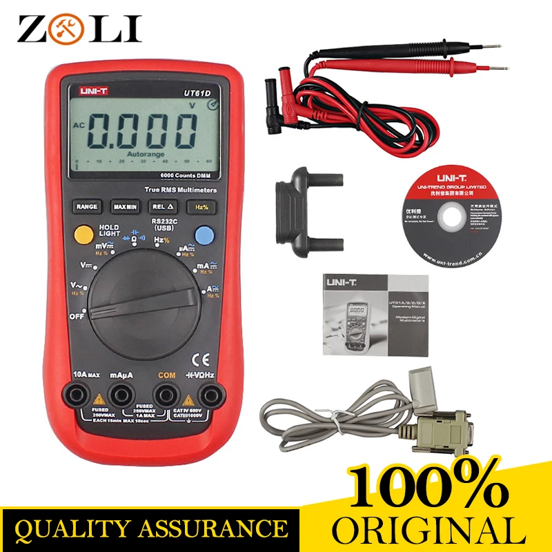 

UNI-T UT61D Modern Digital Multimeters UNI-T UT61D Auto Range AC/DC Voltmeter Ammeter with Overload Protection FREE SHIPPING
