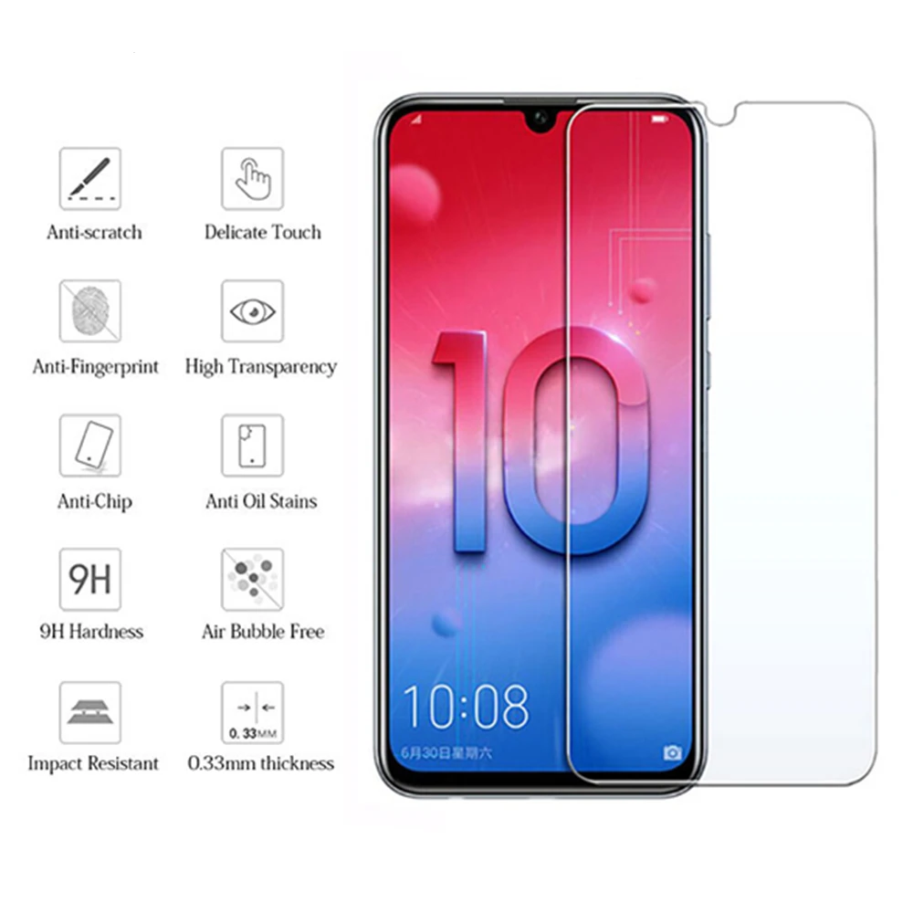 Закаленное стекло 9H для Huawei honor 10 Lite 9 8 7 защитная пленка экрана Honor легкая