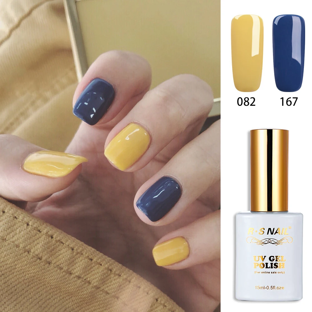 Набор гель лаков для ногтей RS Nail 15 мл УФ No.082 + 167 лак французского маникюра