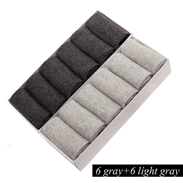 12 Pairs/Lot Plus Size Men's Cotton Socks Business Men Deodorant Crew Socks Breathable Male Solid Color US size(7-11.5) EU 39-48 LS-007