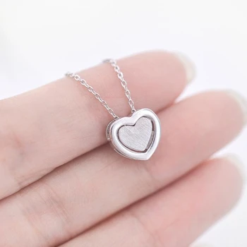 

Sole Memory Romantic Sweet Heart Valentine's Day Gift Cute Drawing 925 Sterling Silver Clavicle Chain Female Necklace SNE379