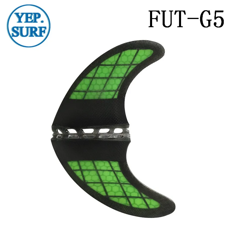 Бесплатная доставка Surf Future G5 плавники зеленый с черным в серфинге плавники для серфера из углеродного волокна
