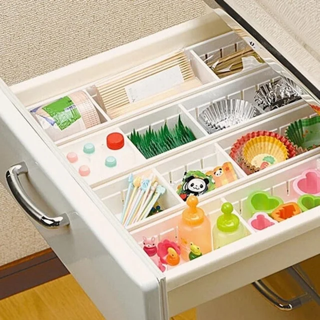 Verstelbare Keuken Lade Organizer Plastic Doos Make Organizer Kist