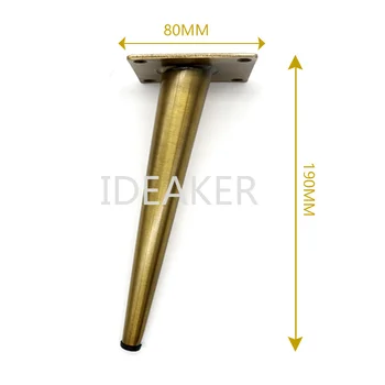 

80x190mm Metal Furniture Leg Diagonal Side Bracing Leg Table Cabinet Furniture Golden Feet