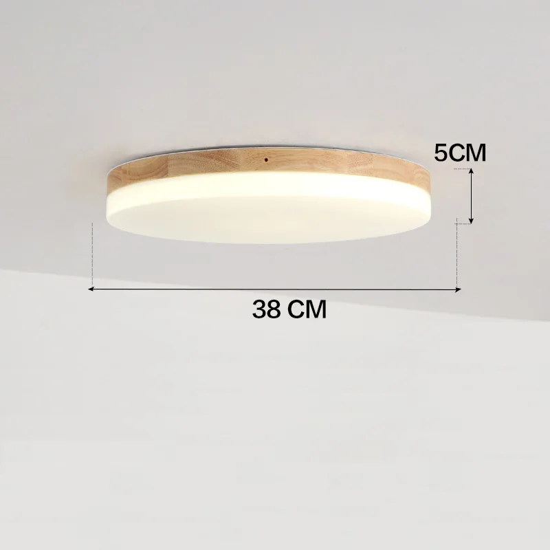 Современный светодиодный потолочный светильник, Светильники для гостиной, спальни, украшения дома, внутреннее освещение, креативный дизайн, Круглый Деревянный художественный - Цвет корпуса: 38cm