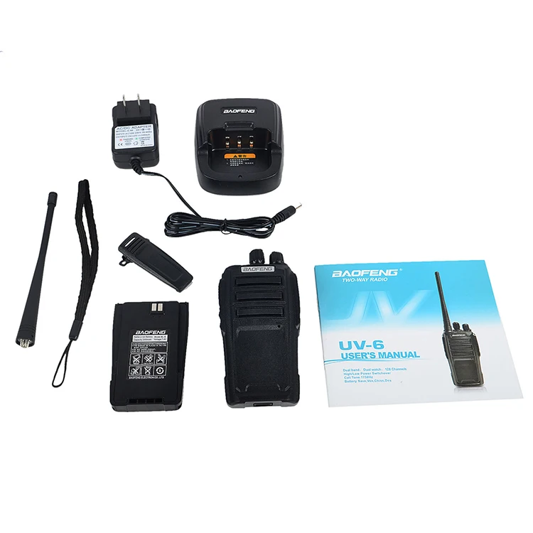 Двухдиапазонная рация Vhf Uhf 400-470mhz& 136-174Mhz Baofeng UV6 для портативной радиостанции 5W BF-UV6 DTMF VOX