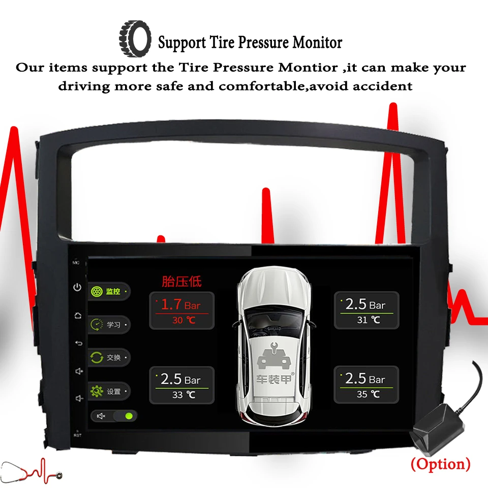 Excellent 9"Android 9.1 4+64G 8Core 2Din Steering-Wheel For MITSUBISHI PAJERO V97 2006- Car Head Unit Player Fast Boot GPS+Glonass CarPlay 5