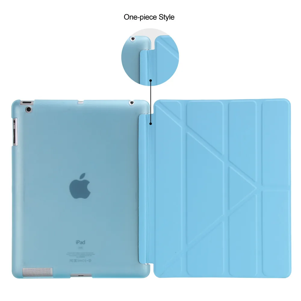 Для Apple ipad 2 3 4 чехол для нового ipad 2 флип чехол для ipad 4 PU кожаный смарт-чехол для ipad 3 Стенд чехол с зажимом чехол - Цвет: blue