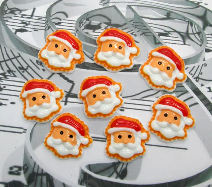 

10Pc Resin Christmas Santa Claus Decoration Crafts Kawaii Bead Flatback Cabochon Fridge Magnet Scrapbook DIY Accessories Buttons