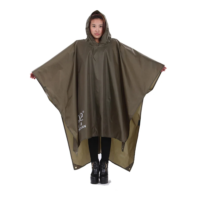 3 IN 1 Waterproof Cape Groundsheet Shelter Festival Poncho Camping