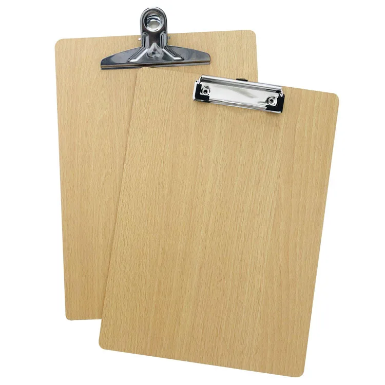 

Official Supplies Thickened Wood Hanging Type A4 Clip Folder Cushion Board Writing Clip Flat Clip Factory Direct Selling