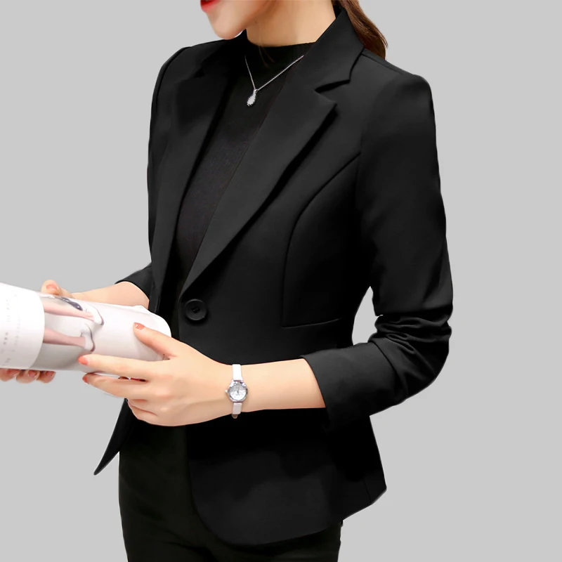 Najtaniej New arrival 2019 jesienno zimowy garnitur damski garnitur oficjalny damski długi rękaw garnitur slim fit moda odzież zwężana ku dołowi D171 30