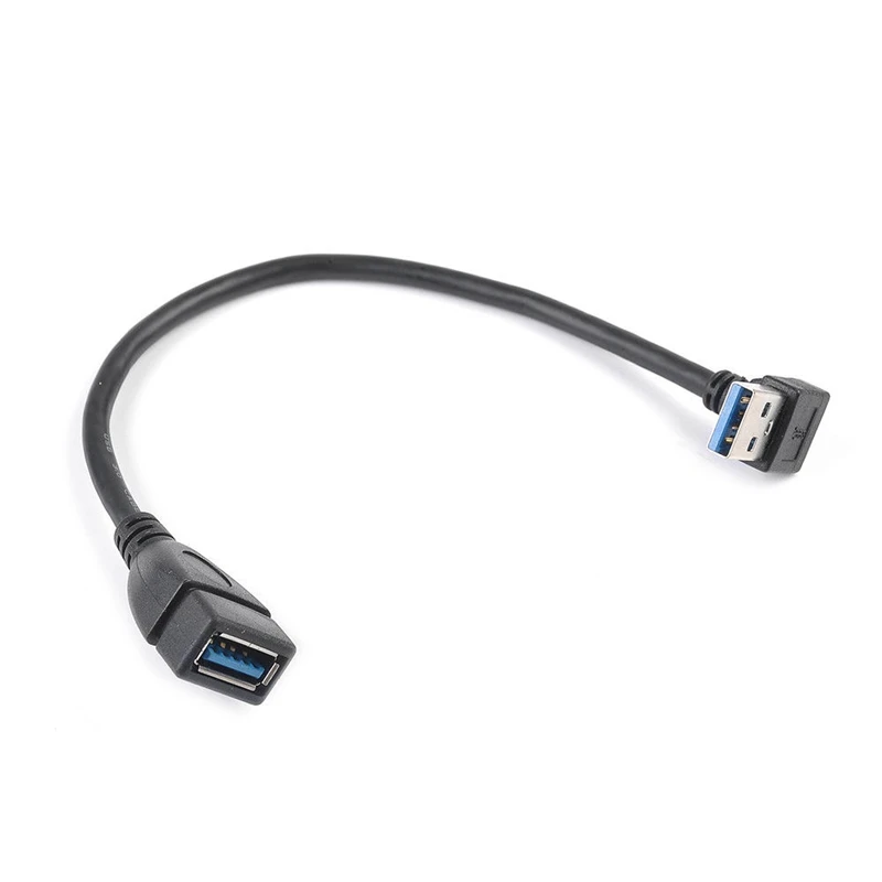 Black Lower elbow Usb 3,0 угол 90 градусов удлинитель для мужчин и женщин адаптер Шнур данных - Цвет: Black Lower elbow