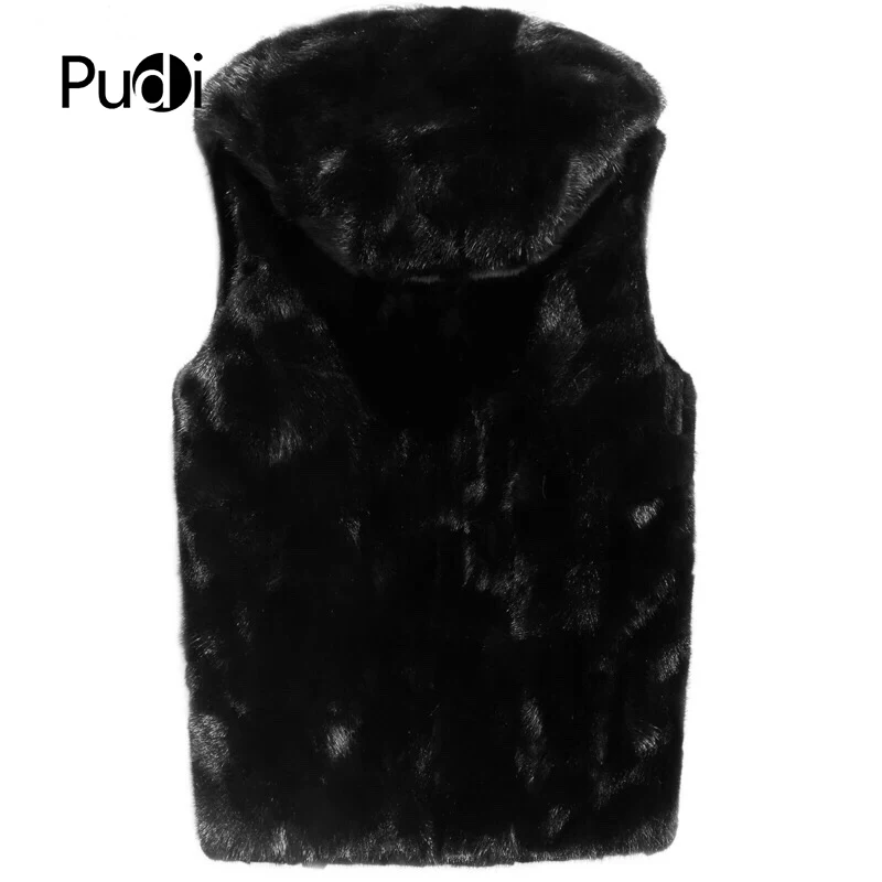 PUDI MT852 2018 Для мужчин новая мода натуральный мех норка меховая жилетка куртка для