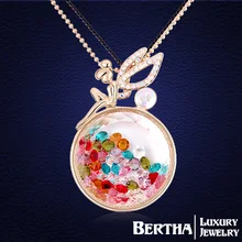 Clásico Ángel Volando el Collar Largo Suéter Cadena Con Cristales Swarovski Elements Para Las Mujeres Gargantilla Joyas Accesorios de Mujer 2016