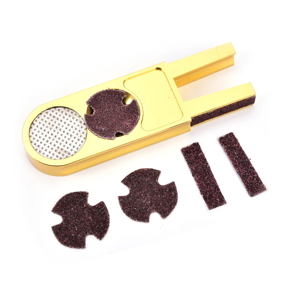 Muti-functional Billiards Pool Cue Tip Trimmers Golden Color U-shape Snooker cue tip repairer tool