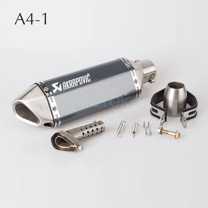 Left/Right Universal Motorcycle Akrapovic Exhaust Pipe Scooter Dirt Pit Bike Motocross KTM 51mm Escape Stainless Steel Slip-on