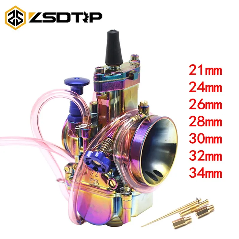 

ZSDTRP 21 24 26 28 30 32 34mm Motorcycle PWK Carburetor Carburador with Power Jet 50-250cc 2/4T Engine Scooter Dirt Pit Bike