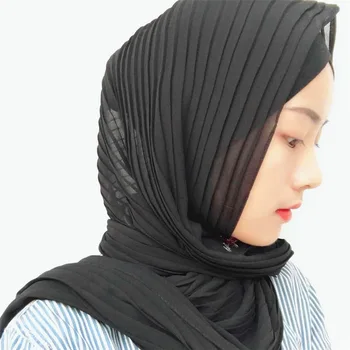 

European and American Burst Wrinkle Monochrome Hot Selling Turban Chiffon Style Women Turban Wholesale