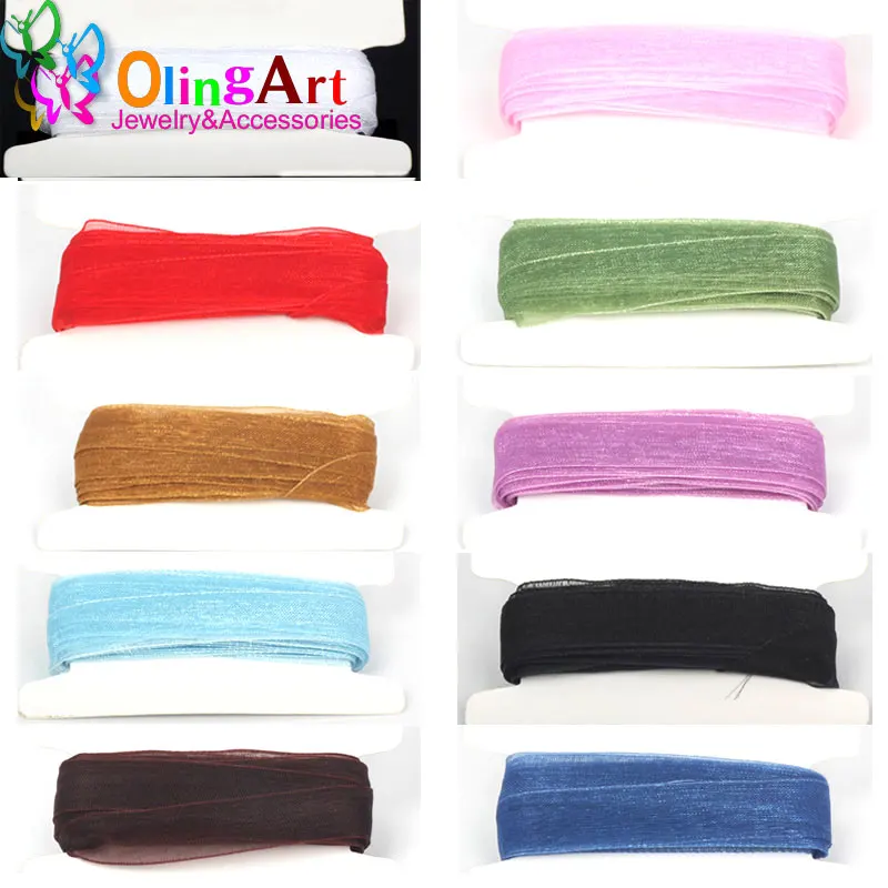 

12mm 5M/Rolls Multicolor Rope necklace Silk Organza Polyester Ribbon Wedding Party Crafts Gift Bracelet choker jewelry making