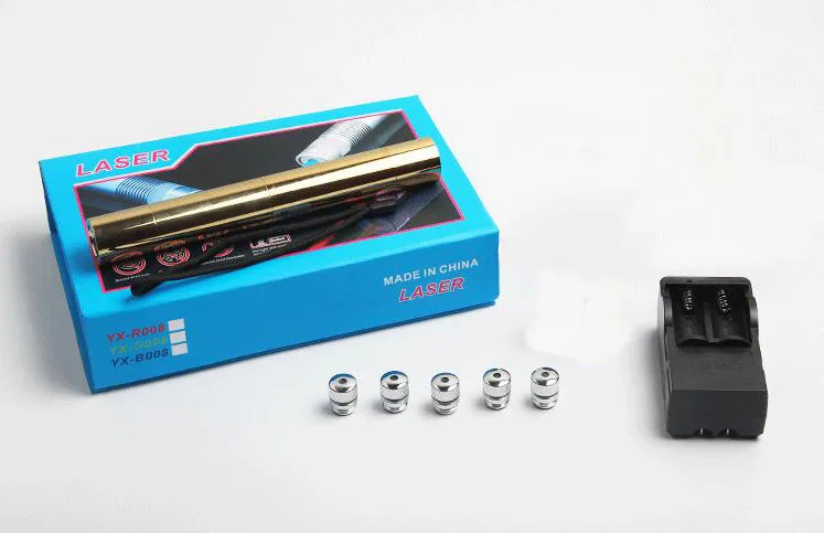 

Most Powerful Burning Lazer Torch 450nm 1000000m LED Flashlight Focusable Blue Laser pointer Burn paper+5 caps +charger+Gift box