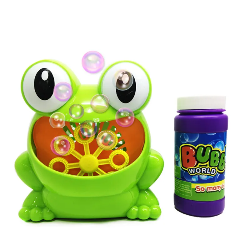 New Cute Frog Automatic Bubble Machine Gun Soap Bubble Blower Outdoor Kids Child juguetes brinquedos Toy for Kids 4
