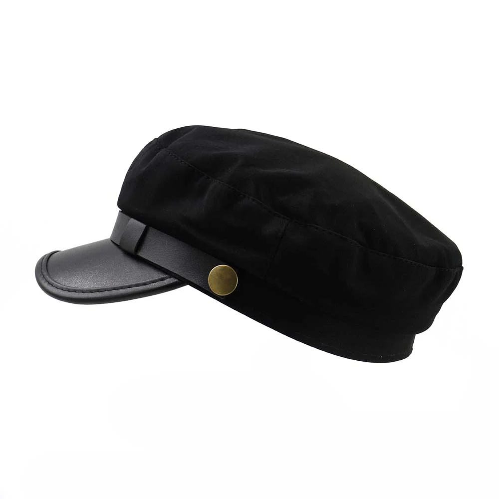 

Casual Beret Hat Ladies Spring Summer Military Hat for Women Flat Top Caps Visor PU Leather Autumn Travel Sun Hat