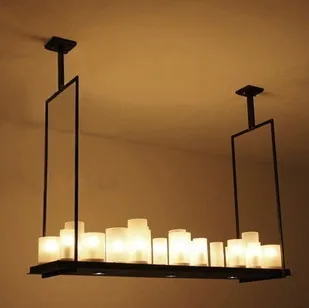 

Modern kevin reilly-ALTER 95cm LED E27 E14 glass Iron candles Engineering droplight rectangle pendent light lamp GY238