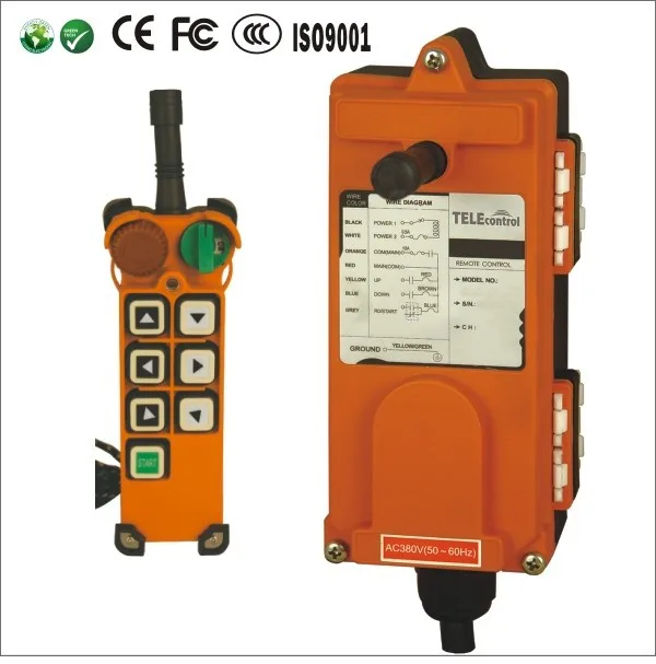 

china manufacturer 6 single speed buttons F21-E2 1 transmitter+ 1 receiver industrial radio remote control for crane