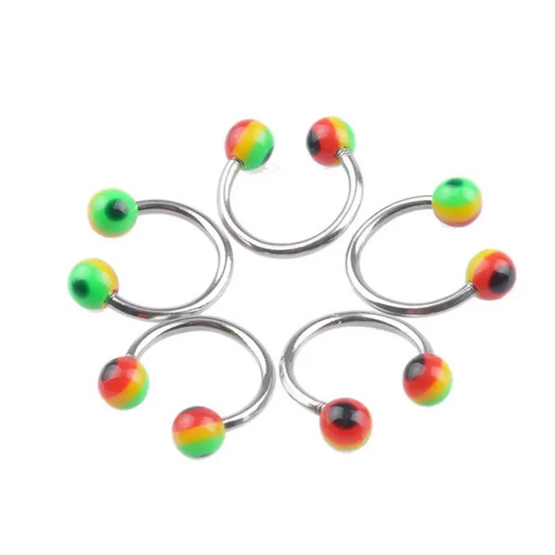 10pcs body piercing jewelry strip colors ball 3mm ball surgical barbell