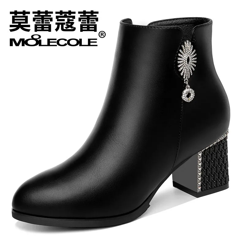 

Moolecole 2018 New Winter Fashion Women Pumps Luxury Shoes Women Designers High Heel Pumps Women Shoes Warm Fur Ladies Shoes
