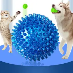 Случайный цвет резиновый шар Веселая Собака Pet Soft Pet игрушка для кота Interactive эластичный шар собака жевательная игрушка колючий выборка Bounce