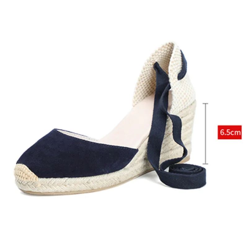 Bohemian Women Sandals Espadrilles Ankle Strap Straw Platform Wedges For Female Shoes Cow Suede Lady High Heels Sandal Big Size  (13)