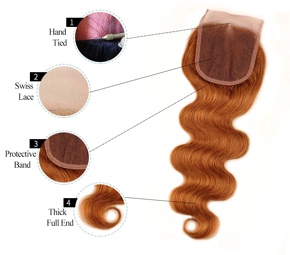 100% cabelo humano onda do corpo pacotes
