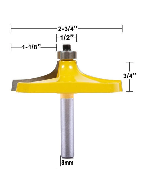 CHWJW 1 шт. 8 мм хвостовик 2-3/" Диаметр стола для эскизов кромки фрезы деревообрабатывающий режущий шип резак для деревообрабатывающих инструментов