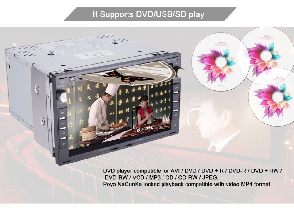 Excellent 7"Touch Screen Car DVD Player for VW Golf4 T4 Passat B5 Sharan with 3G GPS Bluetooth Radio Canbus SD USB Free Camera+8GB Map 10