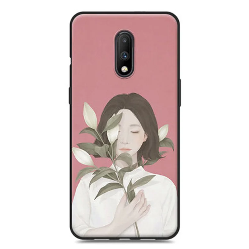 6,4" Coque Fundas для Oneplus 7 Чехол seven girl цветок Мягкий Силиконовый ТПУ чехол для телефона 1+ 7 корпус Oneplus7 защитные чехлы