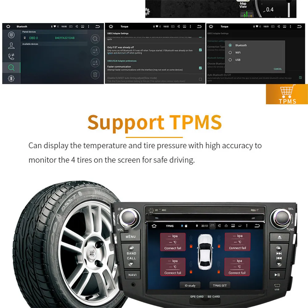 Top Android 9.1 Car DVD Multimedia Player For Toyota RAV4 Rav 4 2007 2008 2009 2010 2011 2 Din 1024*600 Car GPS Stereo Radio 18