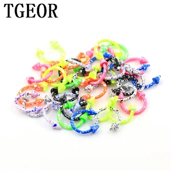 

free shipping spike spot colors paint 100pcs 16G 3mm surgical Stainless Steel circular barbell piercing horseshoe ring