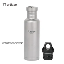 Tiartisan Titanium Cycling Water Sport bottle 750ml Lightweight Camping Drinkware with Titanium lid and plastic lid Ta8388