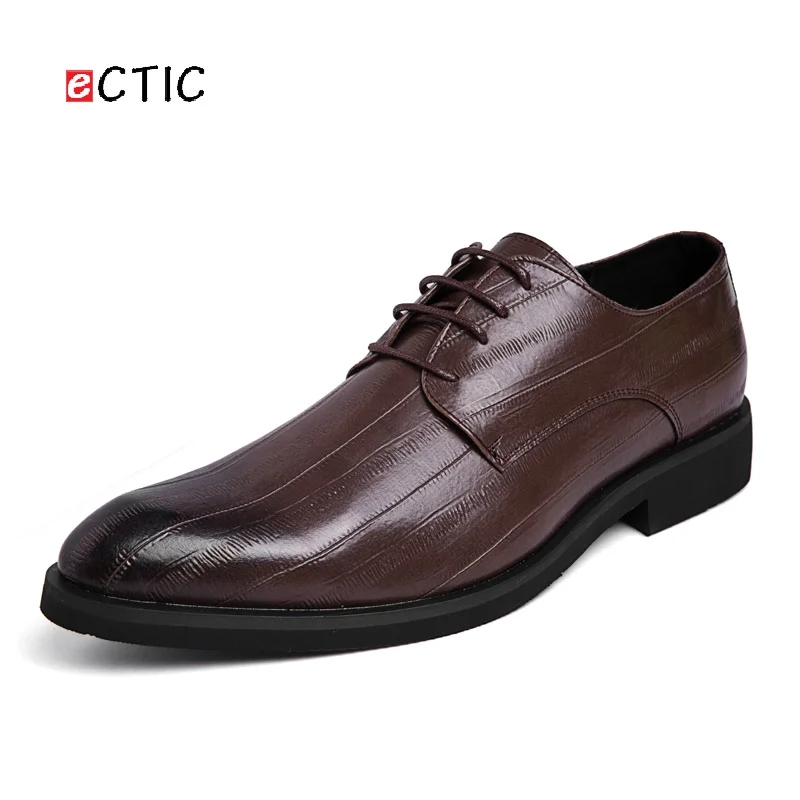 

ECTIC Delicate Style Autumn Brogue Men Wingtip Shoes Formal Business Cool Business Stylist Good Quality Calcado