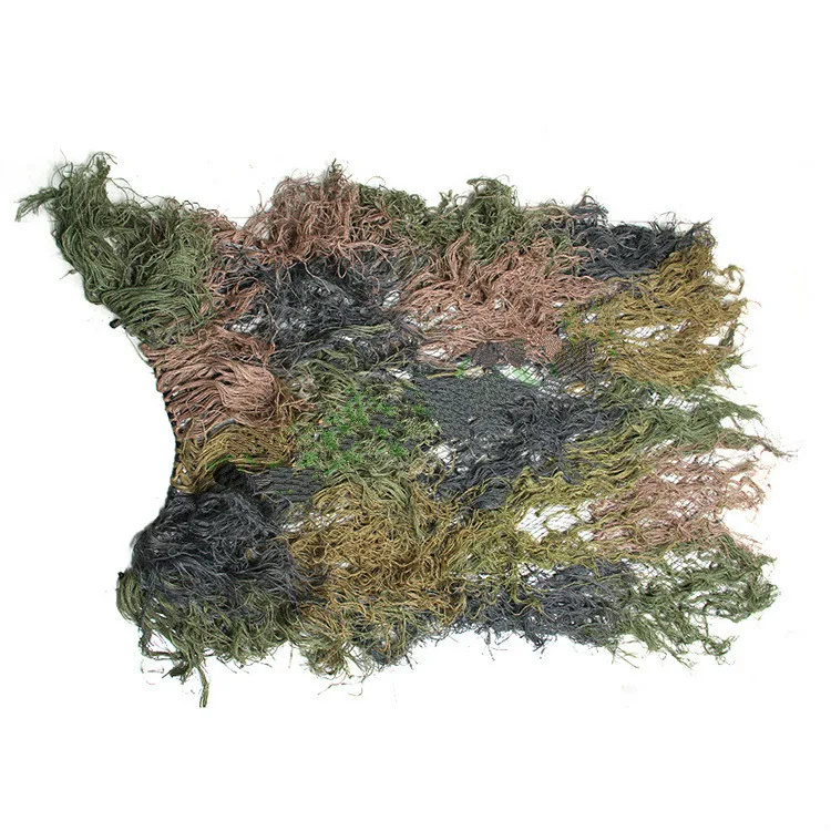 Джунгли камуфляж сетка Ghillie костюм куртка шляпа одежда легкий ручной вязки для