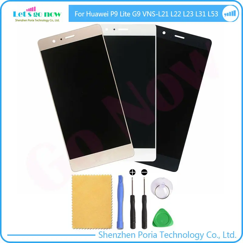 

For Huawei P9 Lite G9 VNS-L21/L22/ L23/L31/L53 LCD Display Touch Screen Digitizer Assembly Replacement+Track Number