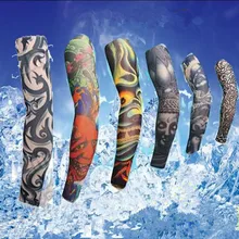 2 шт. крутой имитирующий нарукавник с татуировкой солнцезащитный крем для рук грелка длинный манжет рукав армгард для верховой езды Татуировка наклейка Горячая