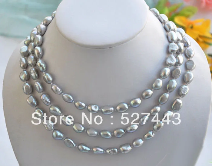 

Wholesale fast P4249 50" 12mm gray baroque freshwater cultured pearl necklace NEW