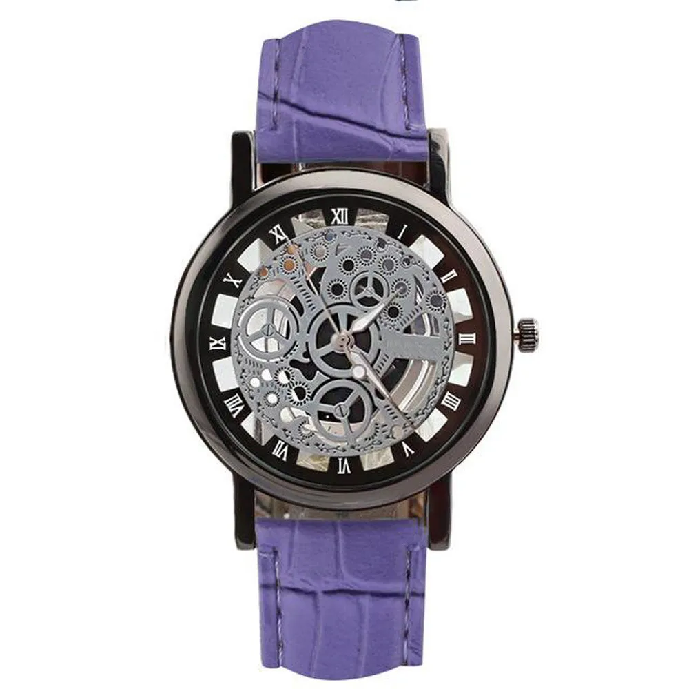 Полые женские роскошные модные часы аналоговые кварцевые часы-браслет цифровые часы Relogio Feminino Saat Montre Femme подарок - Цвет: Фиолетовый
