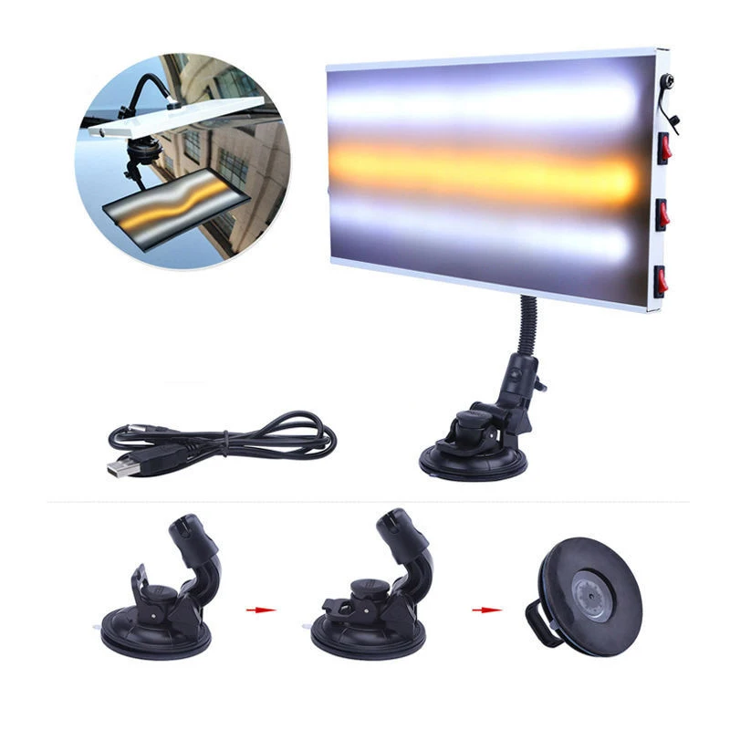 Tools LED Light Paintless Dent Repair Hail Removal 3 Strips Car Body font b Lamp b